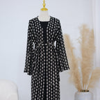 Openwork Lace Knit Open Abaya(MOA327) La Vie Bien Openwork Lace Knit Open Abaya(MOA327)