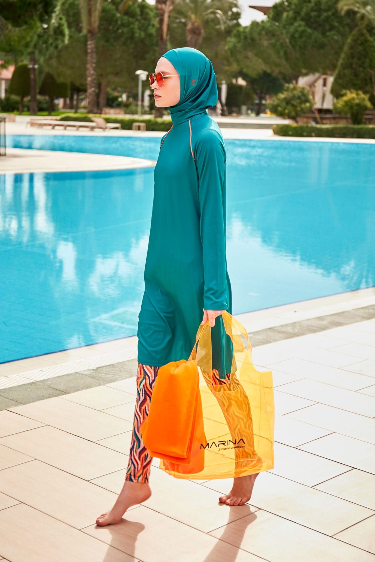 Orange Beach Bag C2406 Plaj Çanta La Vie Bien Orange Beach Bag C2406