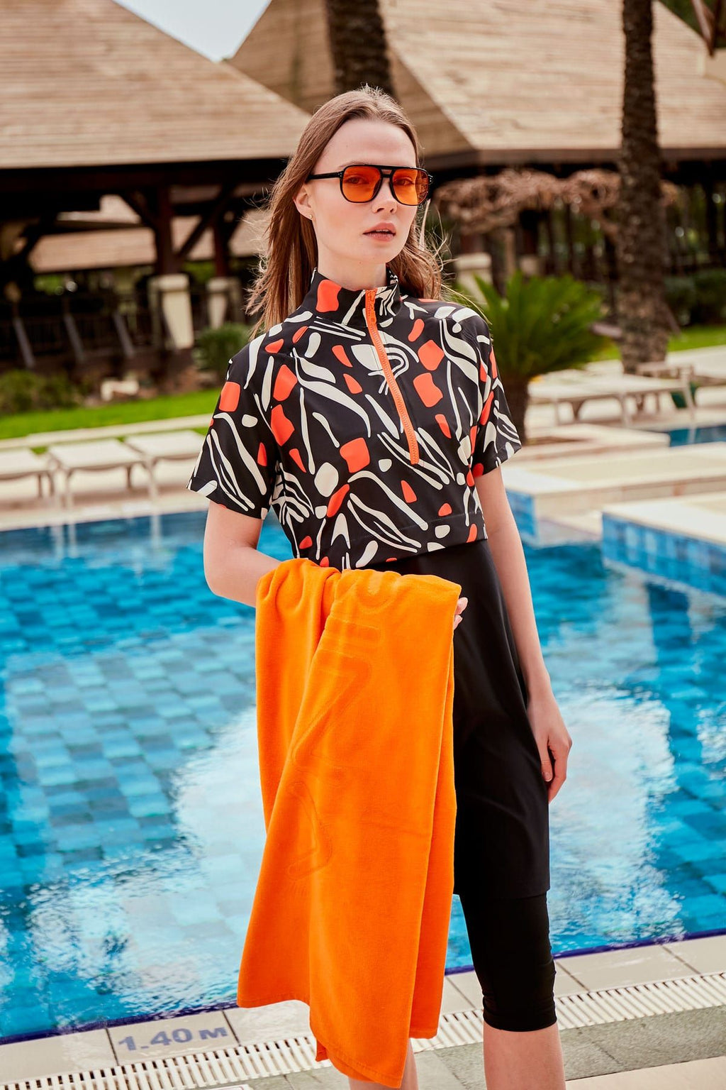 Orange Beach Towel PH23-12092 Plaj Havlu La Vie Bien Orange Beach Towel PH23-12092