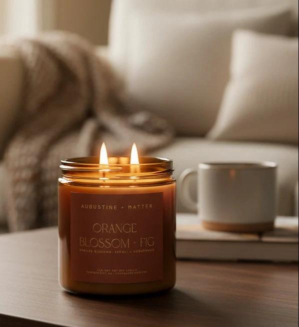 Orange Blossom + Fig - 12oz Soy Candle by Augustine + Matter Candle Studio LLC