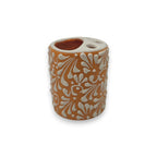 Orange Brown Talavera Toothbrush Holder | Mexican Ceramic Decor Talavera Toothbrush Holder La Vie Bien Orange Brown Talavera Toothbrush Holder | Mexican Ceramic Decor