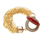 Orange Carnelian Golden Chain Bracelet by Barse Jewelry