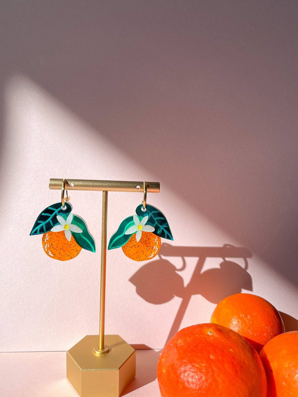 Orange Dangle Earrings Earrings La Vie Bien Orange Dangle Earrings