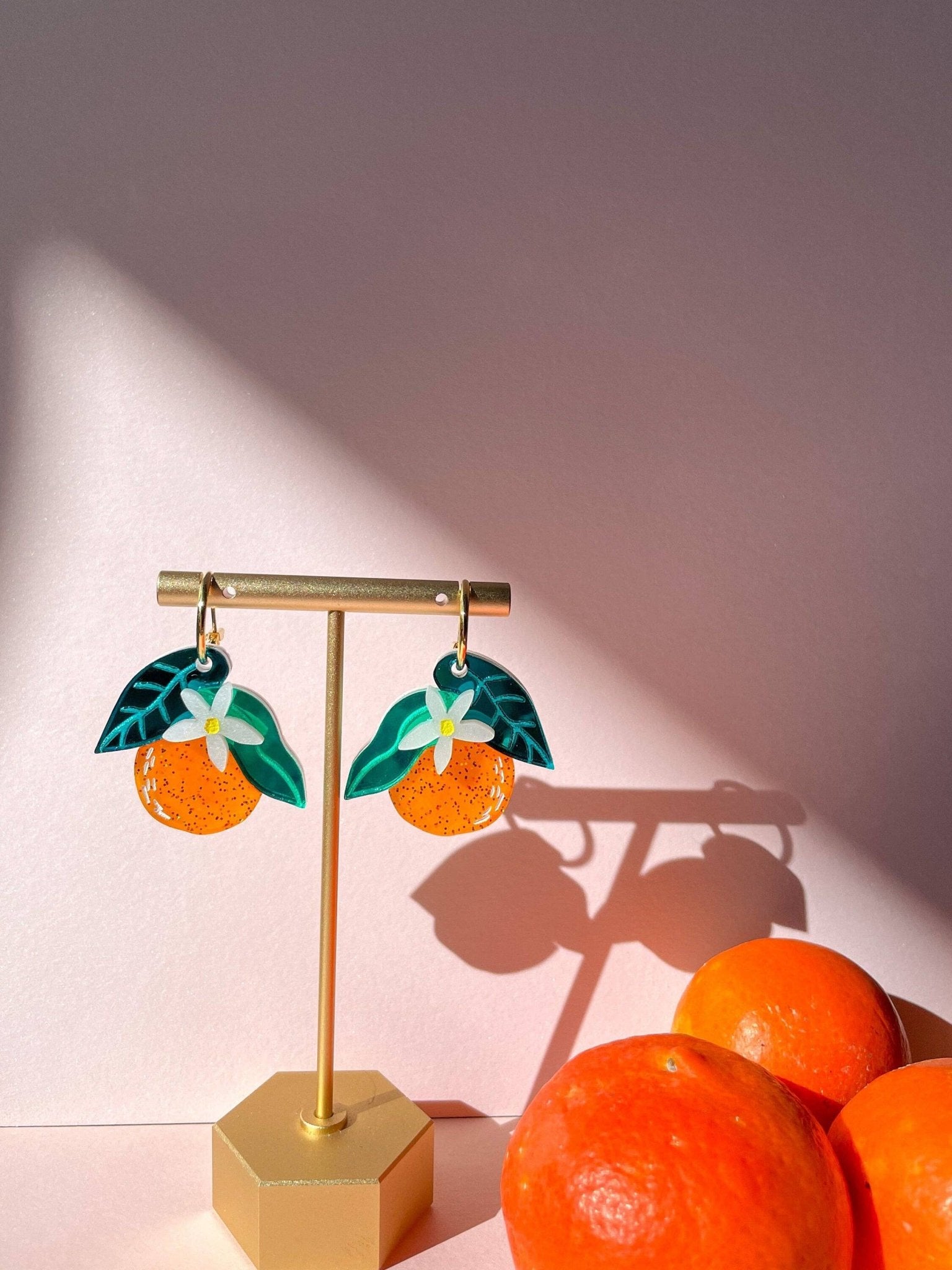 Orange Dangle Earrings Earrings La Vie Bien Orange Dangle Earrings