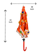 Orange Mirror Work Umbrella Festive Decor La Vie Bien Orange Mirror Work Umbrella
