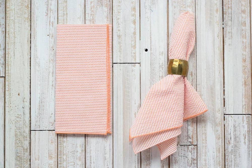 Seersucker Dinner Napkins, set of 4 by Dot and Army