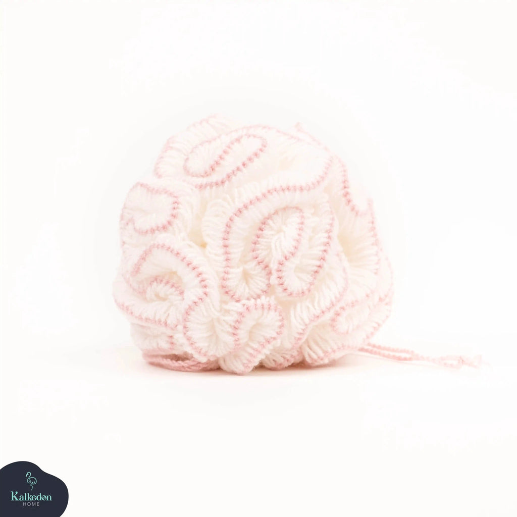 Organic Cotton Shower Pouf by Kalkedon Towels