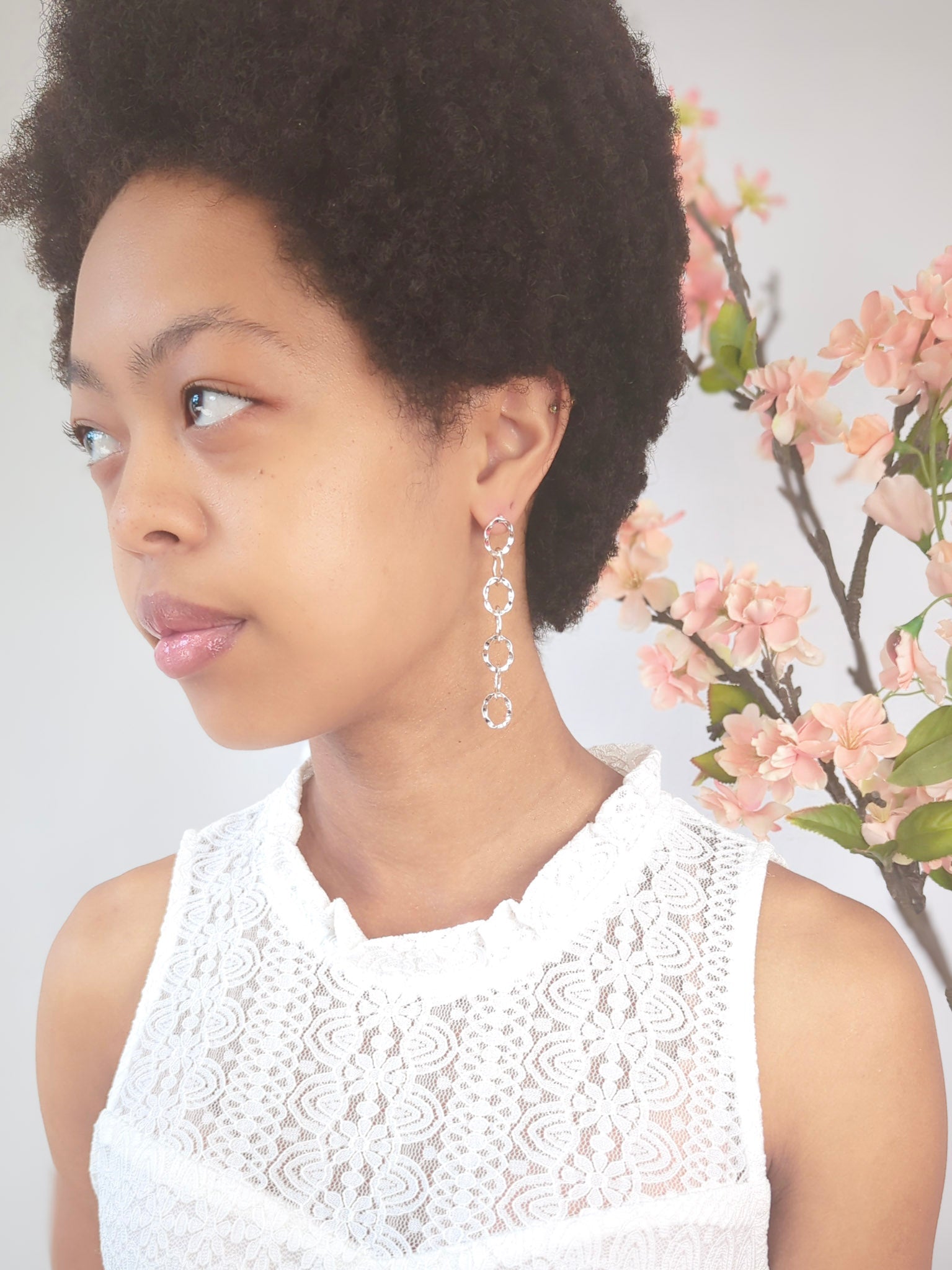 Organic Chain Link Earrings Earrings La Vie Bien Organic Chain Link Earrings