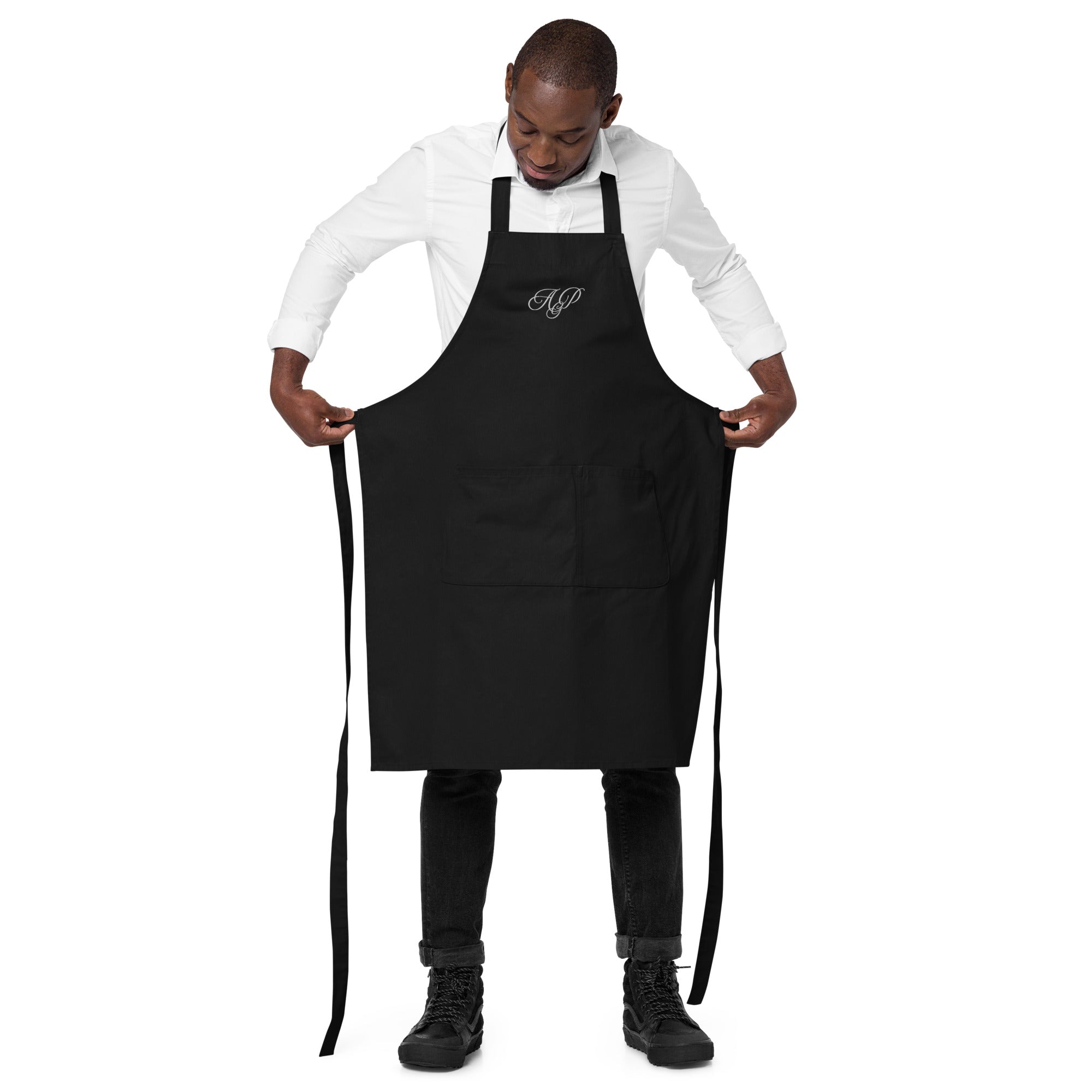 Embroidered monogrammed Organic cotton apron