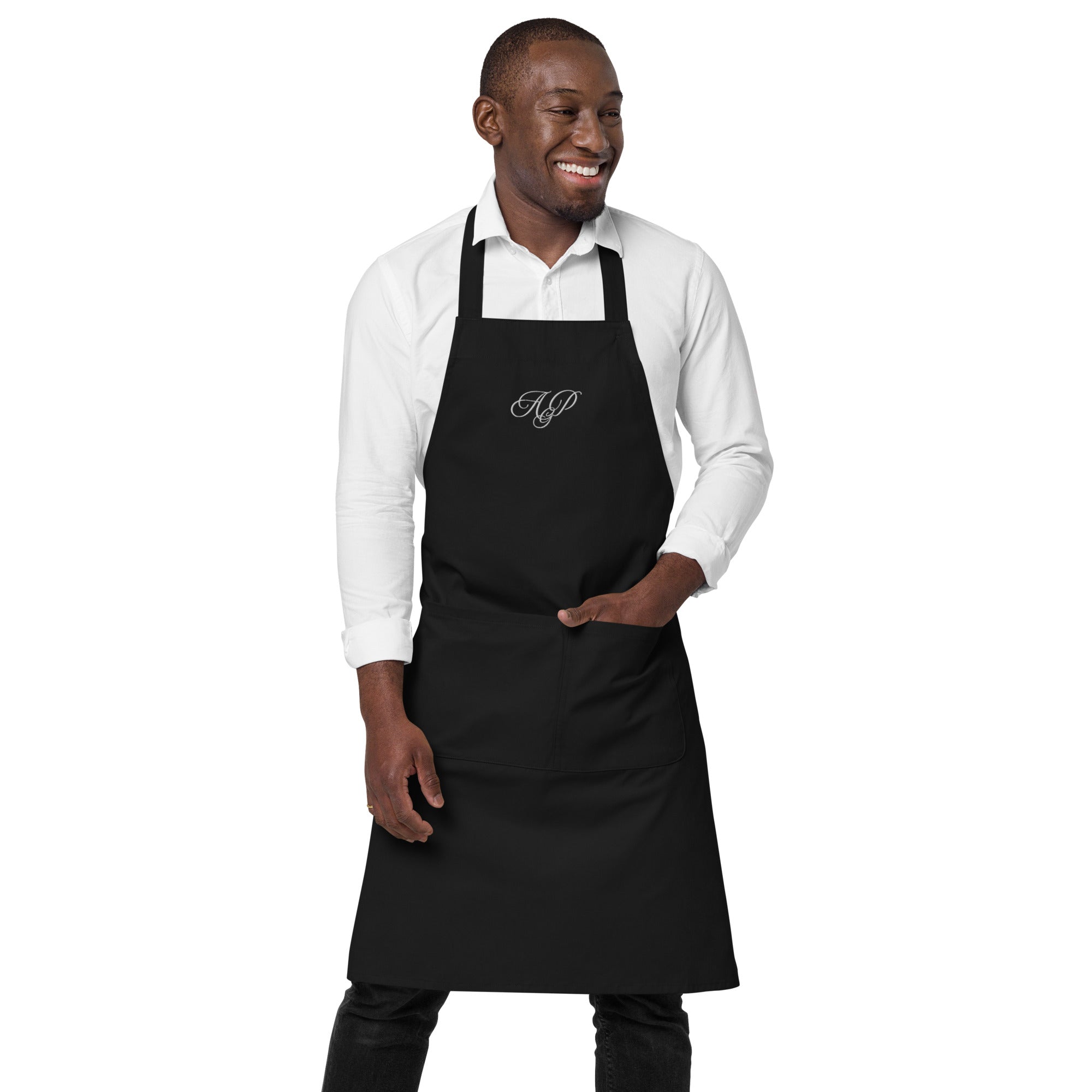 Embroidered monogrammed Organic cotton apron