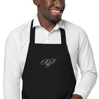 Embroidered monogrammed Organic cotton apron by La Vie Bien