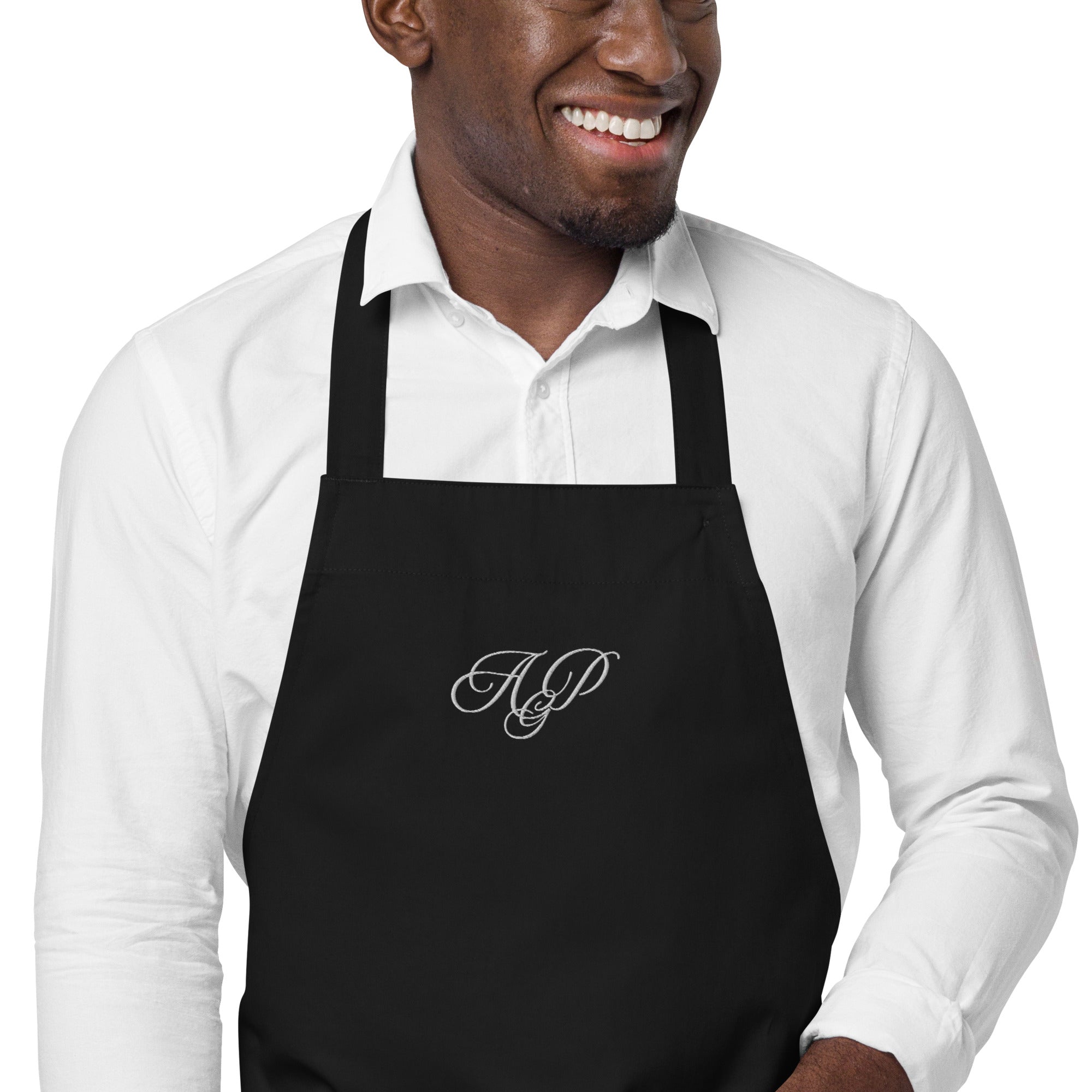 Embroidered monogrammed Organic cotton apron
