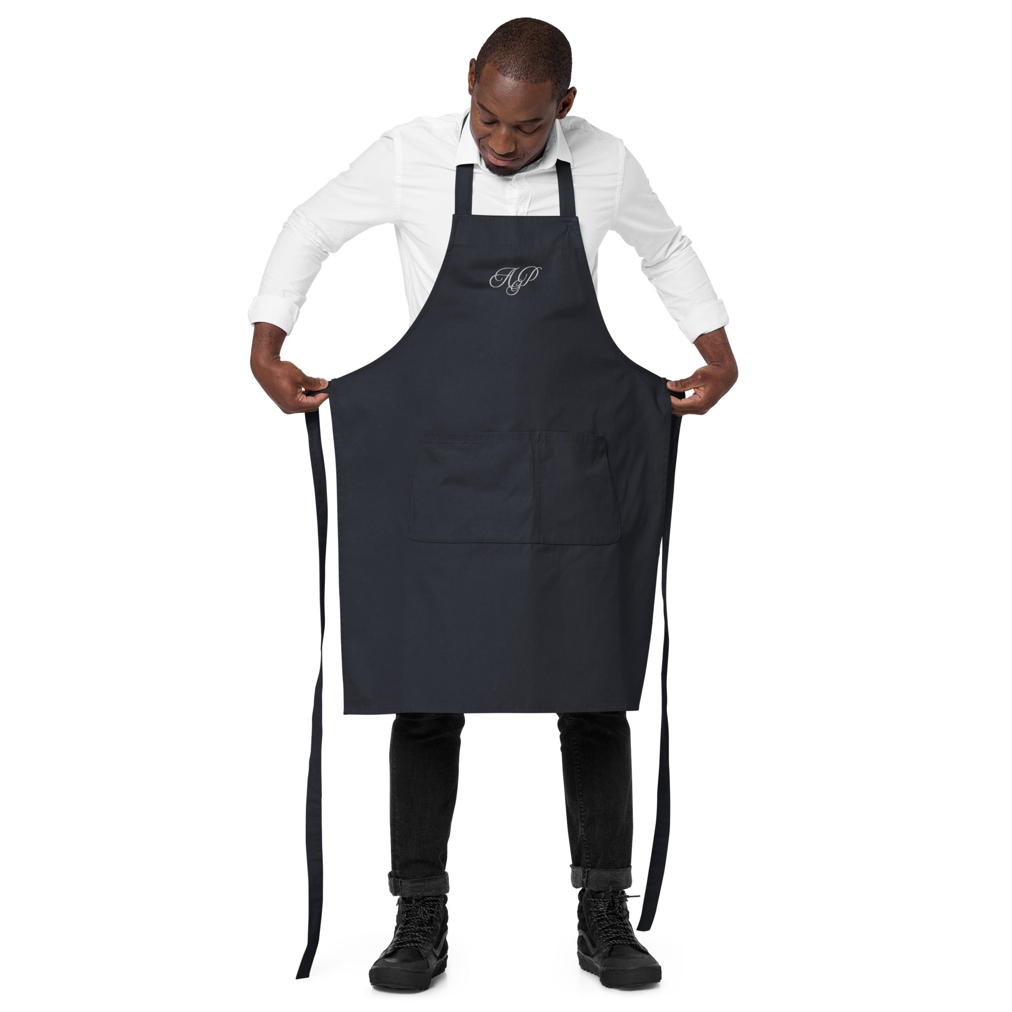 Embroidered monogrammed Organic cotton apron