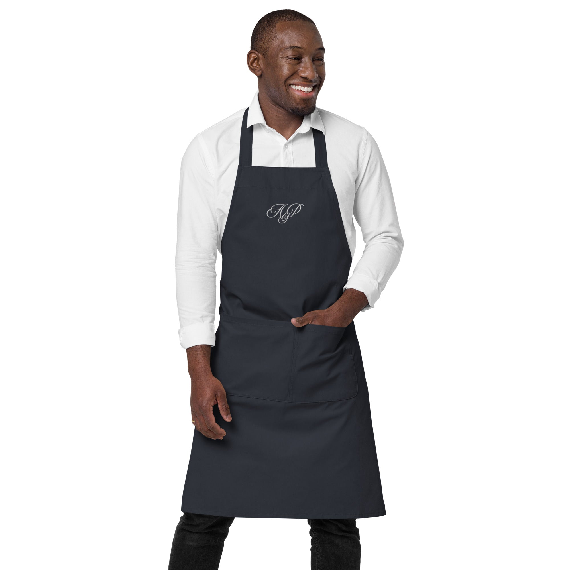 Embroidered monogrammed Organic cotton apron