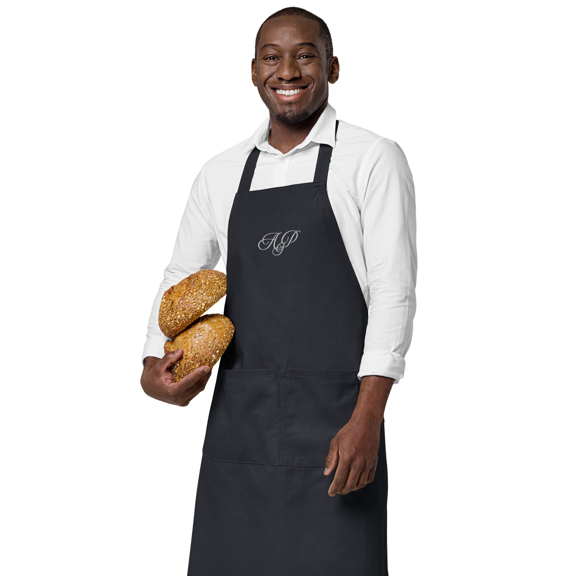 Embroidered monogrammed Organic cotton apron