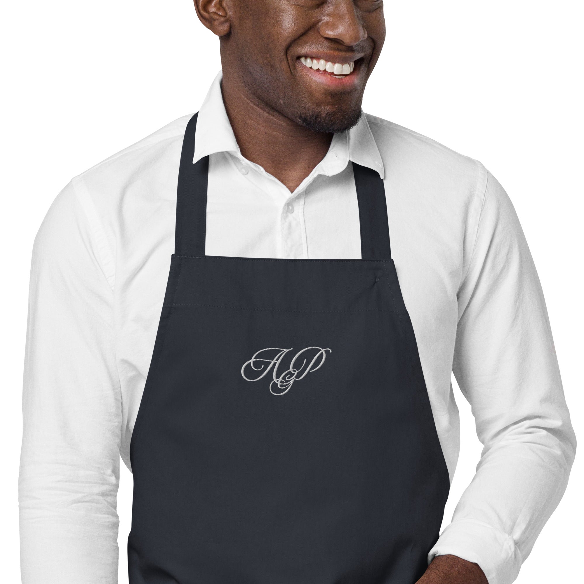 Embroidered monogrammed Organic cotton apron