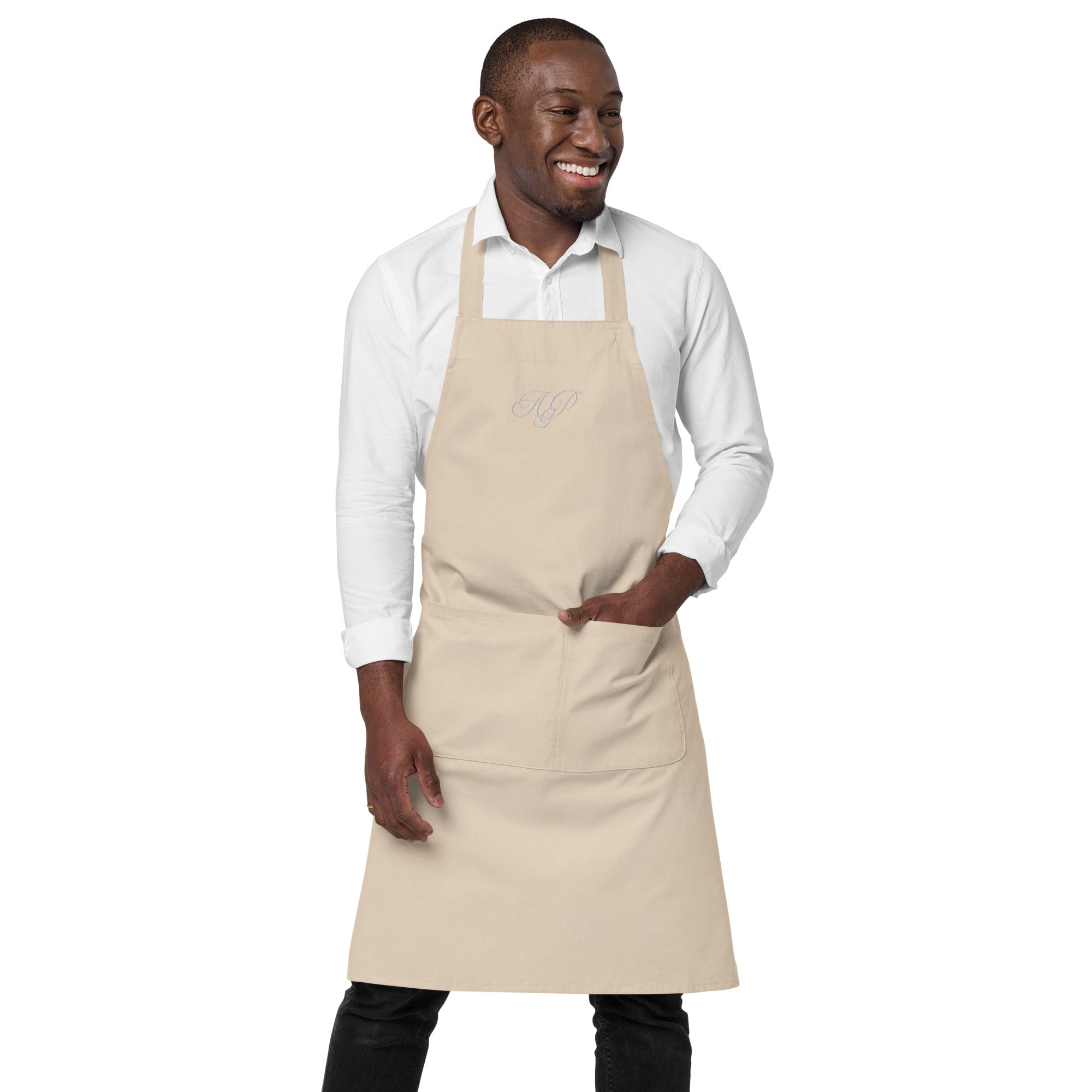 Embroidered monogrammed Organic cotton apron