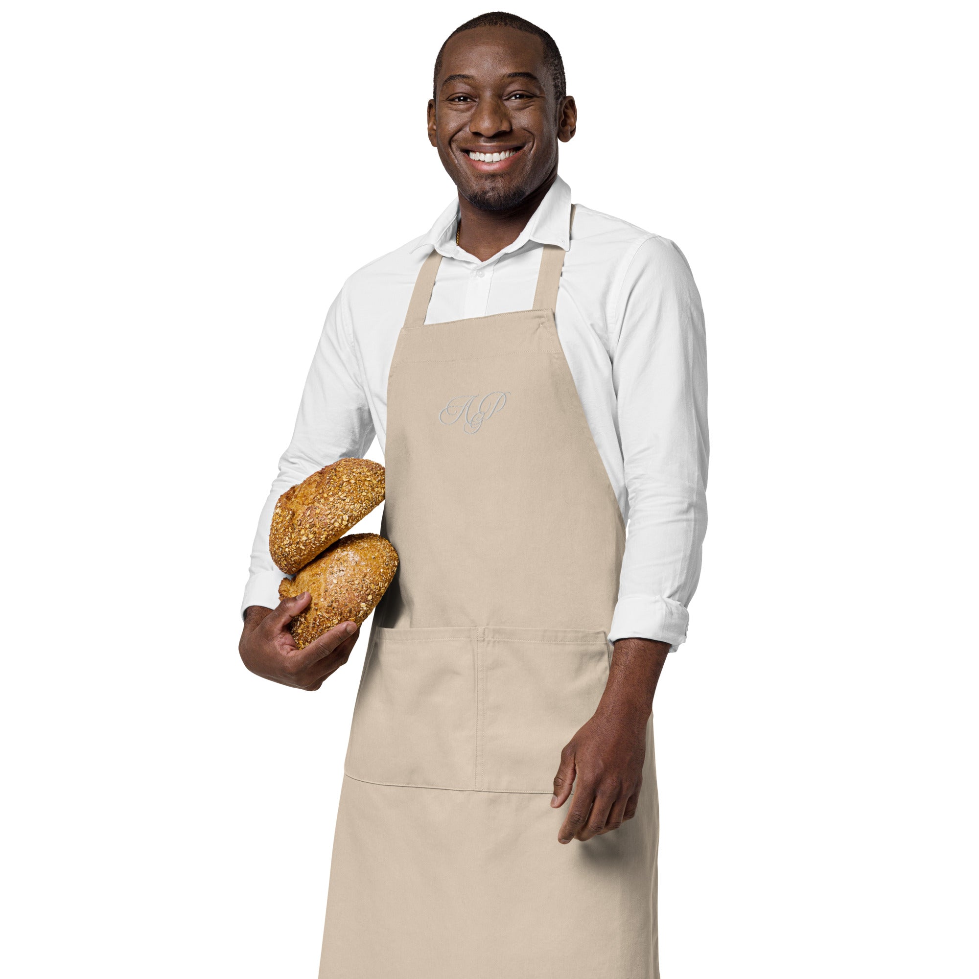 Embroidered monogrammed Organic cotton apron