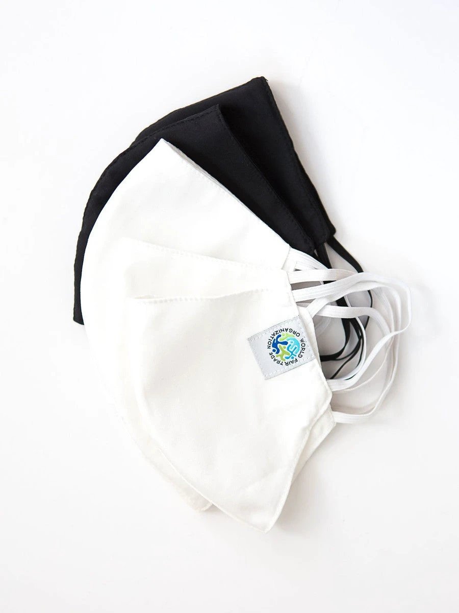 Organic Cotton Face Masks with Filter Pocket: 5 Pack