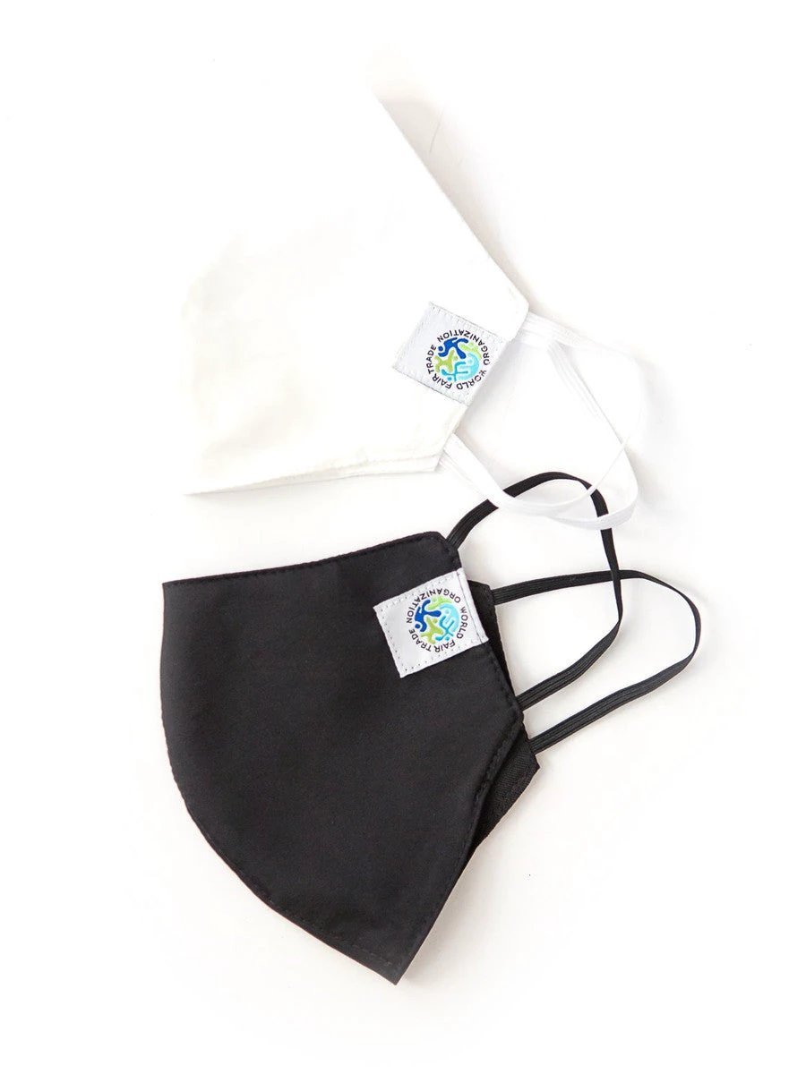 Organic Cotton Face Masks with Filter Pocket: 5 Pack