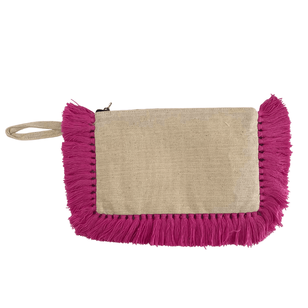 Organic Cotton Fringe Tassel Wristlet - Thailand Bags La Vie Bien Organic Cotton Fringe Tassel Wristlet - Thailand