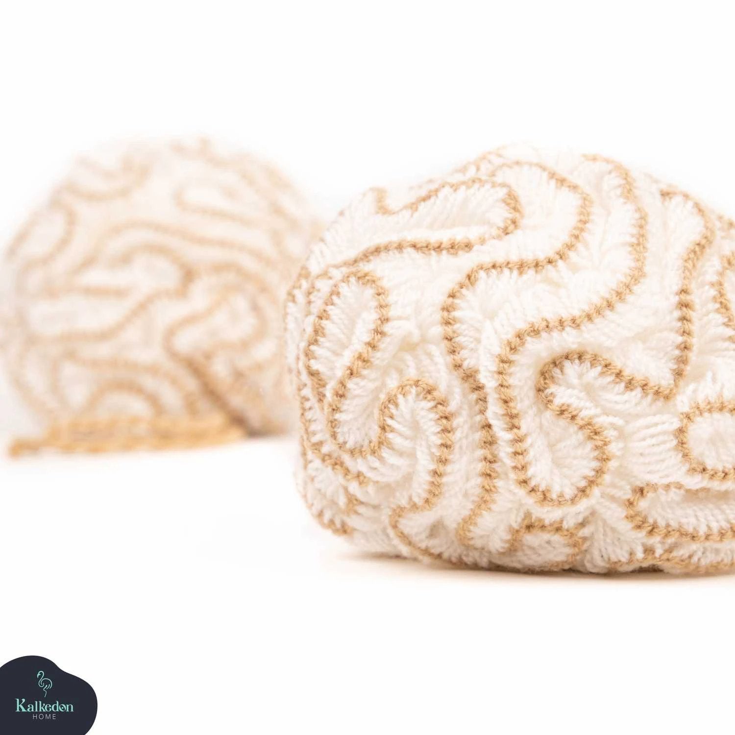 Organic Cotton Shower Pouf by Kalkedon Towels