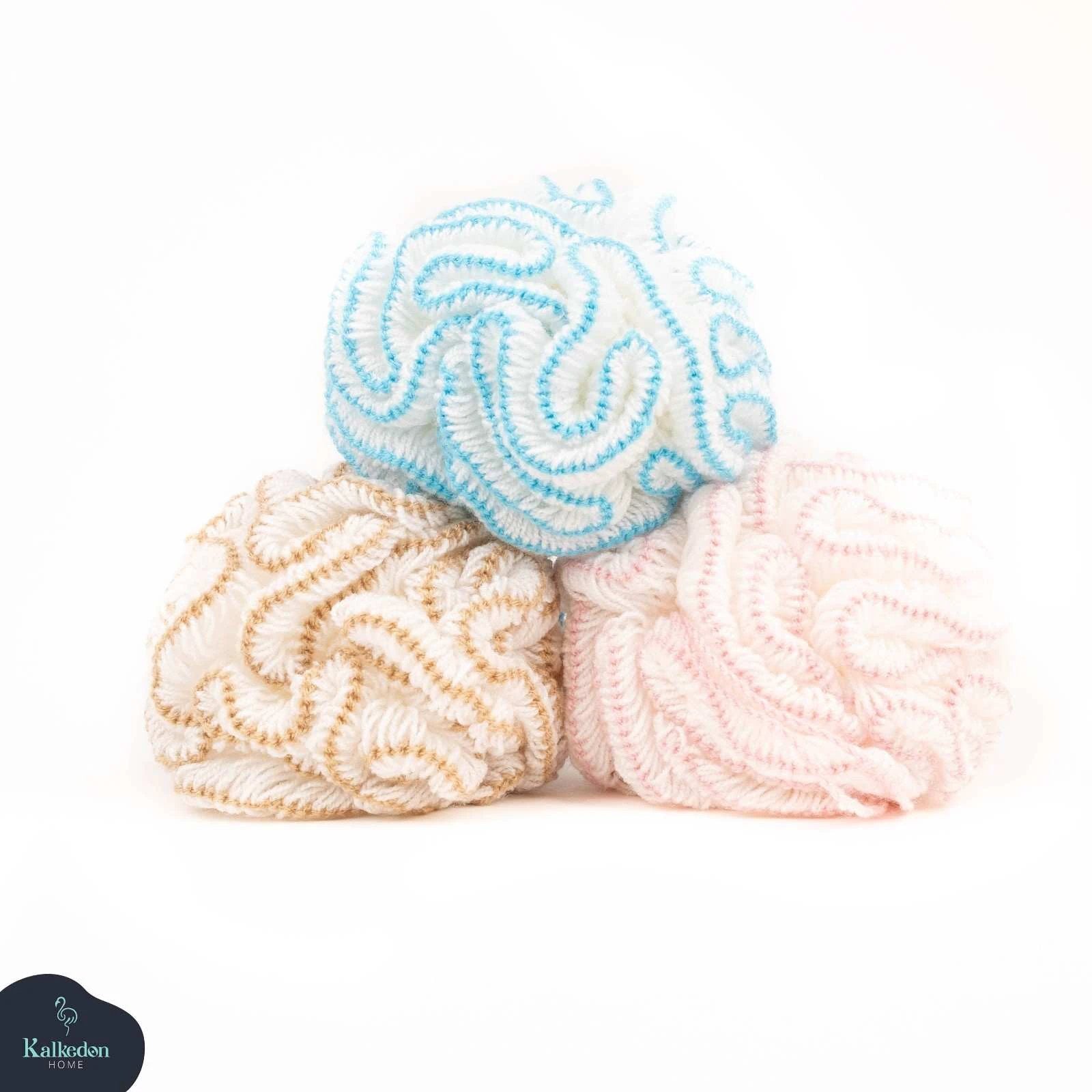 Organic Cotton Shower Pouf by Kalkedon Towels
