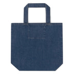 C'est la vie embroidered Organic denim tote bag by La Vie Bien