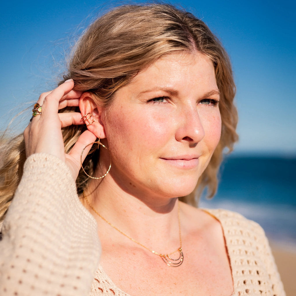 Organic Hoop Earrings by Derive Jewelry
