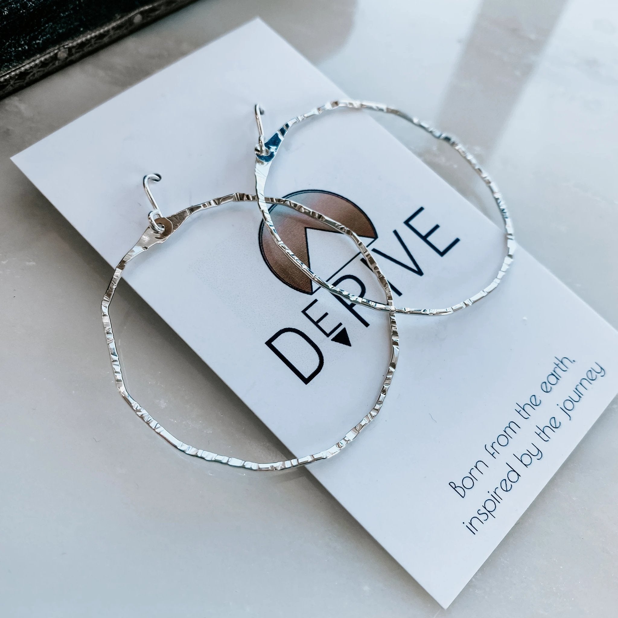 Organic Hoop Earrings by Derive Jewelry
