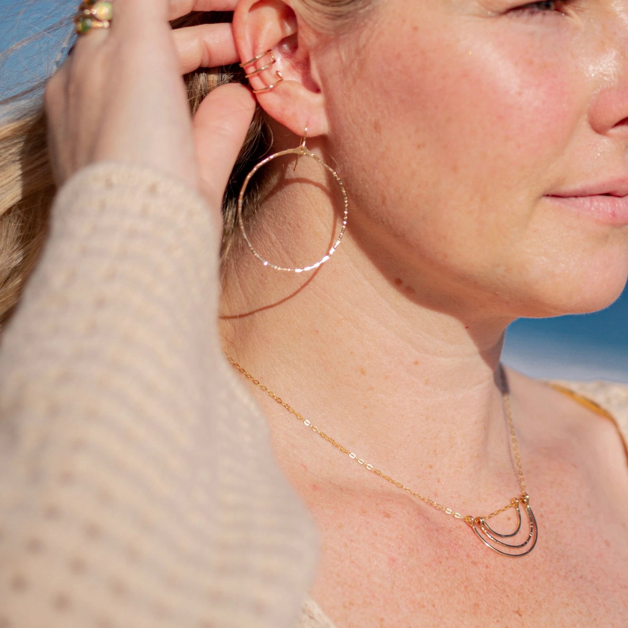 Organic Hoop Earrings by Derive Jewelry