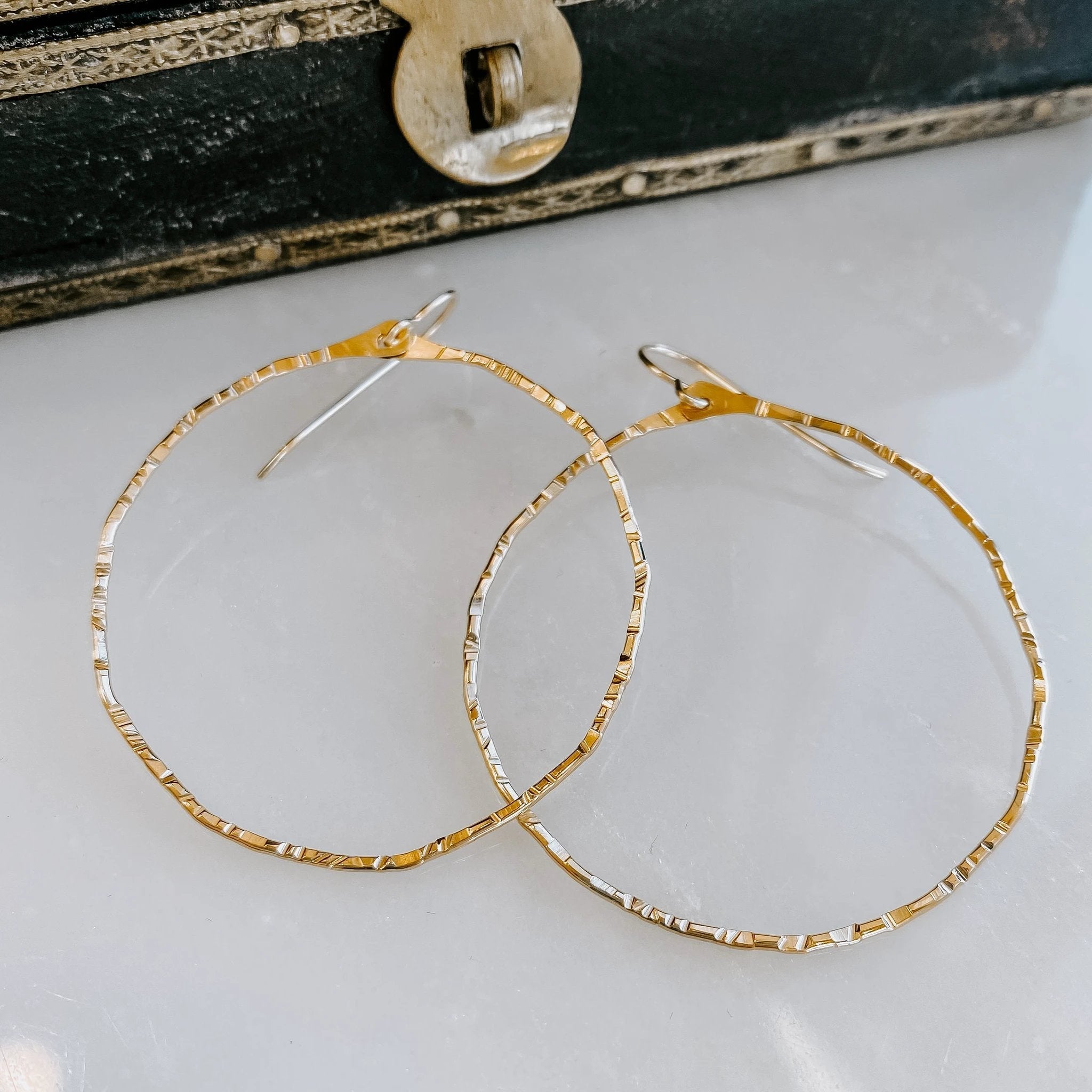 Organic Hoop Earrings by Derive Jewelry