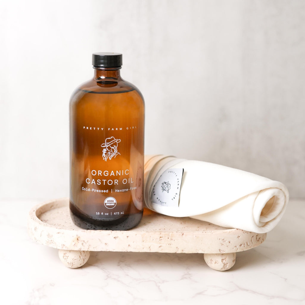 Organic Pure Castor Oil + Cloth Pack Bundle Bundle La Vie Bien Organic Pure Castor Oil + Cloth Pack Bundle