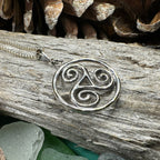 Orkney Celtic Triple Spiral Necklace in Sterling Silver Pendant La Vie Bien Orkney Celtic Triple Spiral Necklace in Sterling Silver