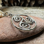 Orkney Celtic Triple Spiral Necklace in Sterling Silver Pendant La Vie Bien Orkney Celtic Triple Spiral Necklace in Sterling Silver