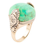 Ornate Lime Turquoise Ring