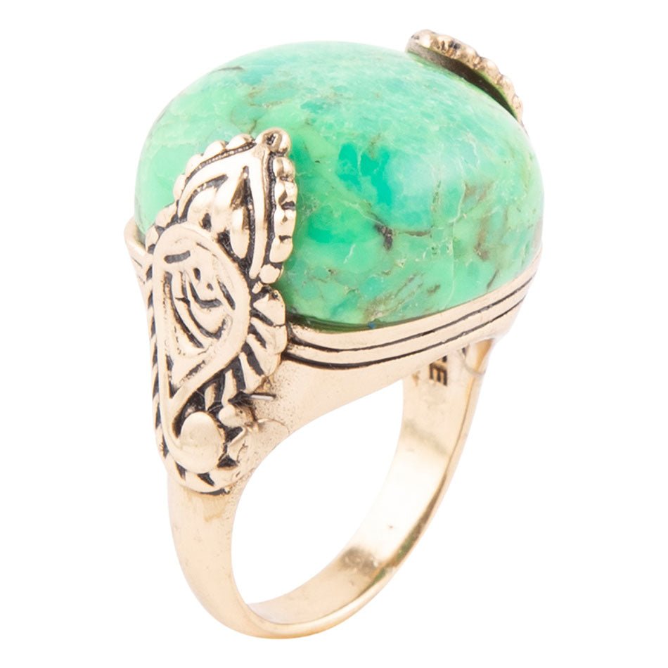 Ornate Lime Turquoise Ring Rings La Vie Bien Ornate Lime Turquoise Ring