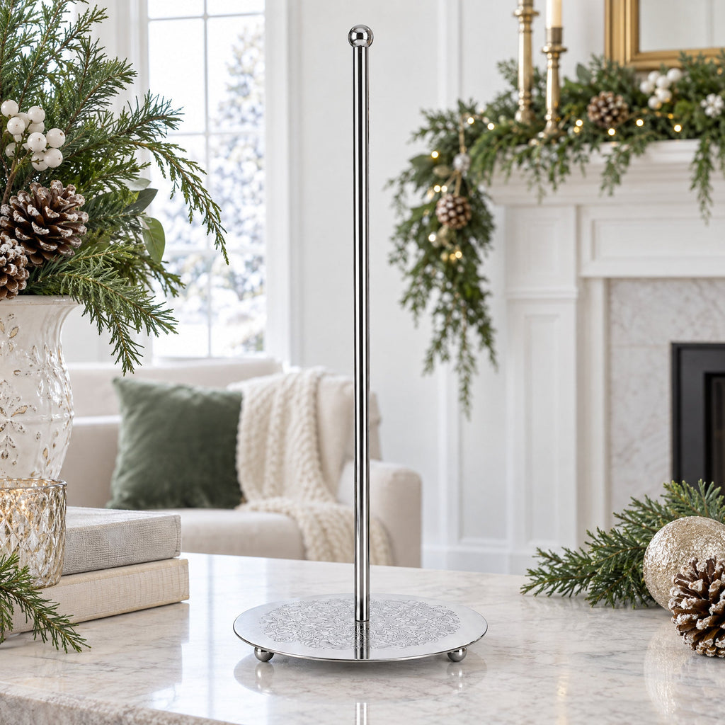 Ornate Silver Metal Rod Tree Topper Stand Display Stand 10 Inches Ornament Stands > Tree Topper Stands La Vie Bien Ornate Silver Metal Rod Tree Topper Stand Display Stand 10 Inches