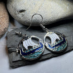 Oslo Viking Longship Enamel Earrings - Norse Jewelry Dangle Earrings La Vie Bien Oslo Viking Longship Enamel Earrings - Norse Jewelry
