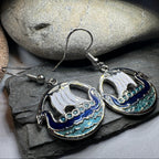 Oslo Viking Longship Enamel Earrings - Norse Jewelry Dangle Earrings La Vie Bien Oslo Viking Longship Enamel Earrings - Norse Jewelry