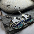 Oslo Viking Longship Enamel Earrings - Norse Jewelry Dangle Earrings La Vie Bien Oslo Viking Longship Enamel Earrings - Norse Jewelry
