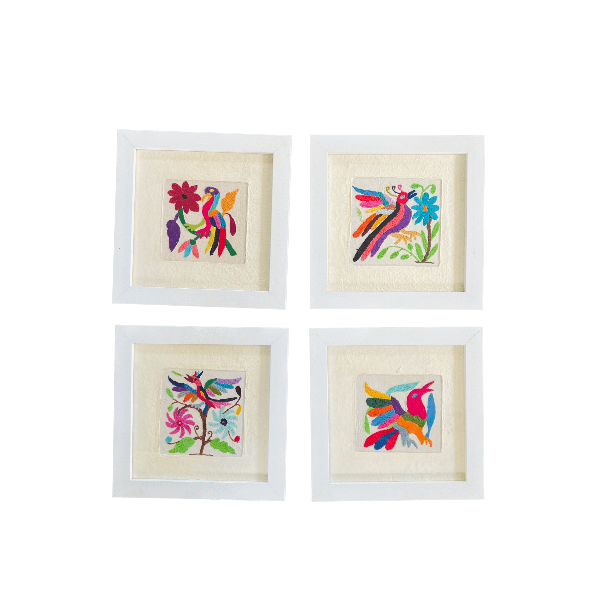 Otomí Amate Embroidered Assorted Art Textile Wall Decor Unframed - Mexico Decor La Vie Bien Otomí Amate Embroidered Assorted Art Textile Wall Decor Unframed - Mexico