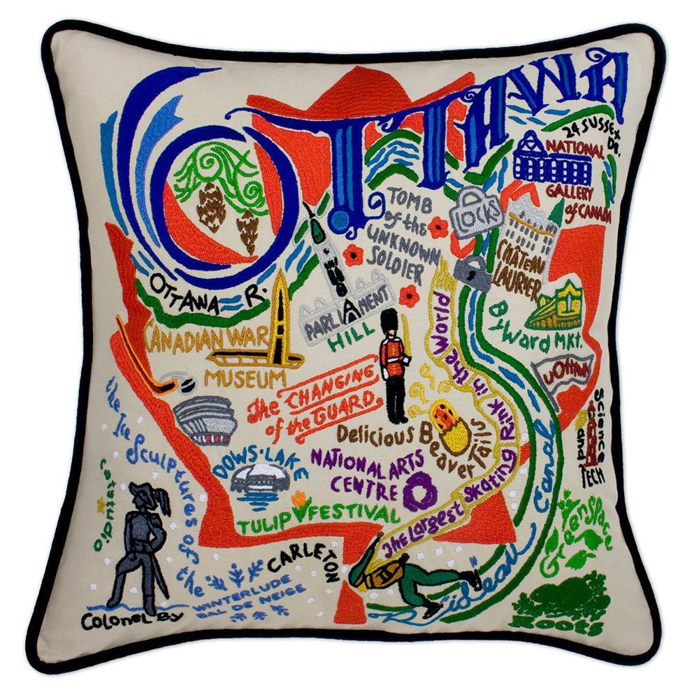 Ottawa Hand - Embroidered Pillow Pillows La Vie Bien Ottawa Hand - Embroidered Pillow