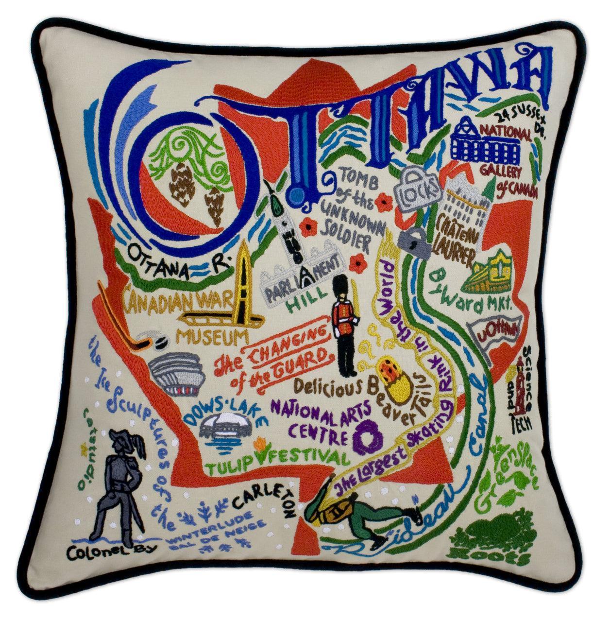 Ottawa Hand - Embroidered Pillow Pillows La Vie Bien Ottawa Hand - Embroidered Pillow