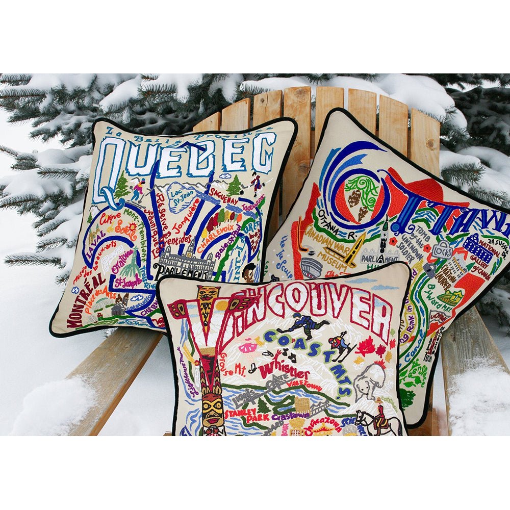 Ottawa Hand - Embroidered Pillow Pillows La Vie Bien Ottawa Hand - Embroidered Pillow