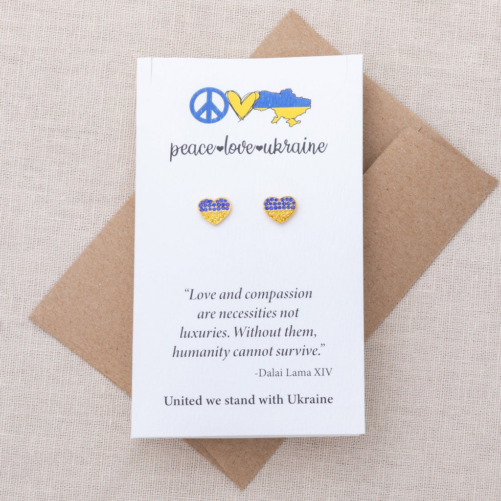 Our Hearts Are With Ukraine Gold Plated Earrings Earrings - Fine La Vie Bien Our Hearts Are With Ukraine Gold Plated Earrings