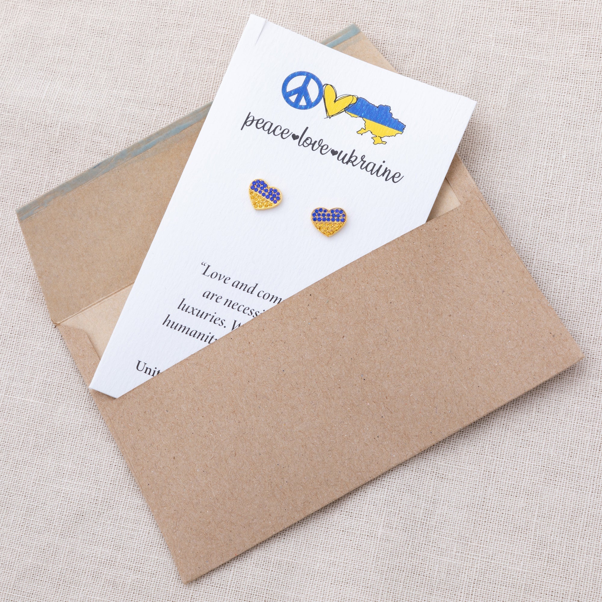 Our Hearts Are With Ukraine Gold Plated Earrings Earrings - Fine La Vie Bien Our Hearts Are With Ukraine Gold Plated Earrings