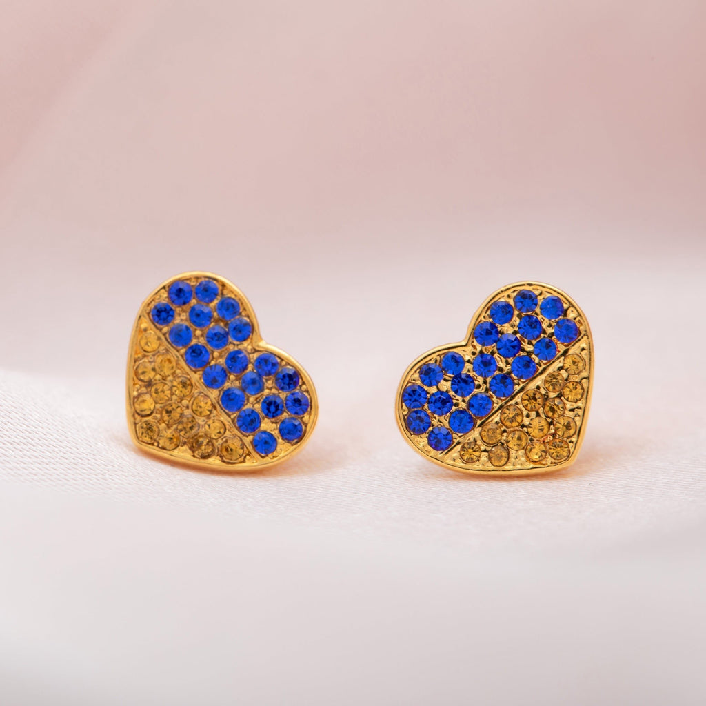 Our Hearts Are With Ukraine Gold Plated Earrings Earrings - Fine La Vie Bien Our Hearts Are With Ukraine Gold Plated Earrings