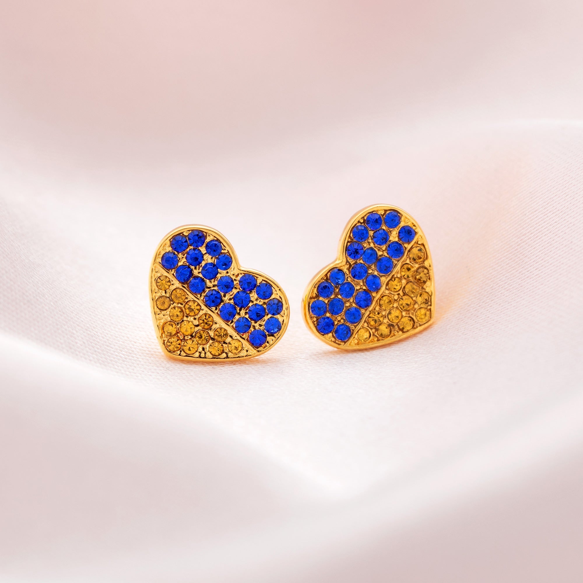 Our Hearts Are With Ukraine Gold Plated Earrings Earrings - Fine La Vie Bien Our Hearts Are With Ukraine Gold Plated Earrings