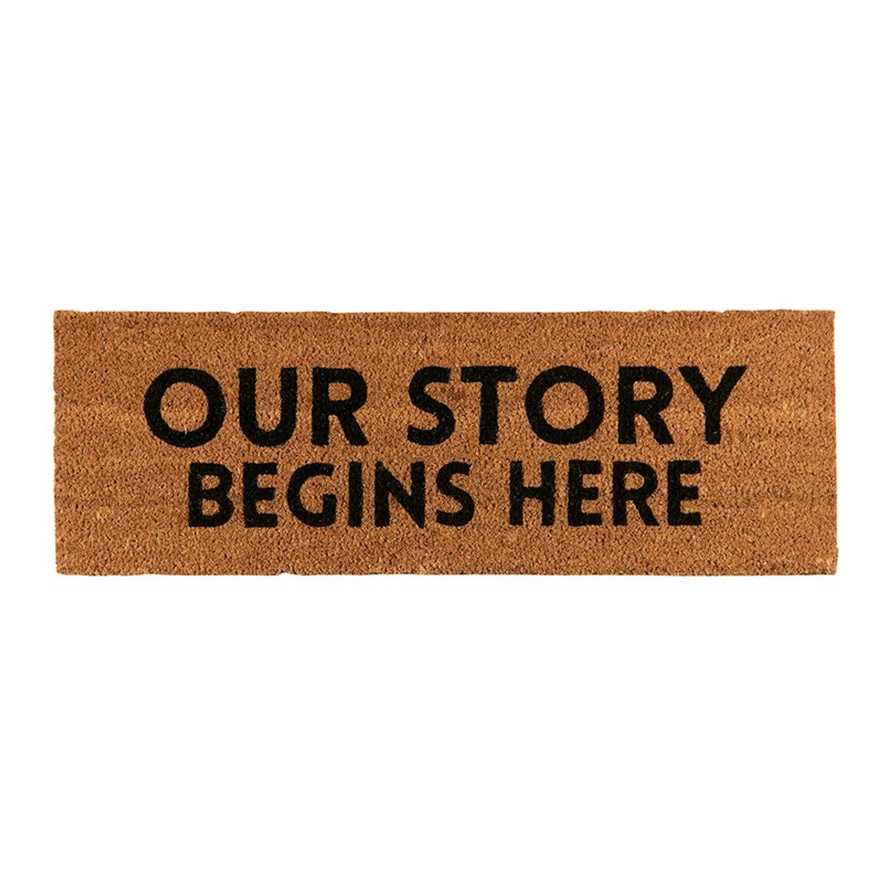 Our Story Begins Here Coir Door Mat | Welcome Outdoor Indoor Rug | 30" x 10" by The Bullish Store
